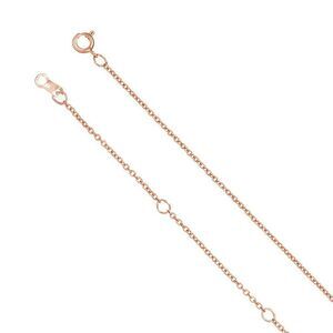 10k Rose Gold 1mm Solid Cable Chain Necklace, 16-18 Inch